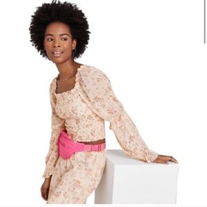 Wild Fable Shoulder/Off Shoulder Floral Top